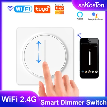 Tuya WiFi Smart Dimmer Prepínač AC 100-240V Dotyk Stmievanie Panel vypínač Smart Light APLIKÁCIE Ovládanie Práce s Alexa Domovská stránka Google Obrázok