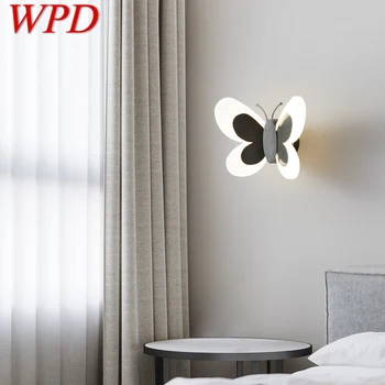 WPD Krytý Black Mosadzné Motýľ Sconce Svetlo LED, 3 Farby Realisticky Kreatívne Nástenné Svietidlo pre Posteľ Obývacia Izba Dekor Obrázok