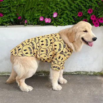 Pet Oblečenie Letné Tenké Priedušný Oka T-shirt Veľké Psie Oblečenie pre Veľké Psy Zlatý Labrador Retriever Obrázok