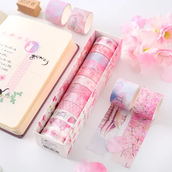 1pc Japonský Štýl Washi papierovú Pásku Tvorivé Sviežosť Sakura Album DIY Techo Dekorácie, Nálepky Maskovacie Pásky Obrázok
