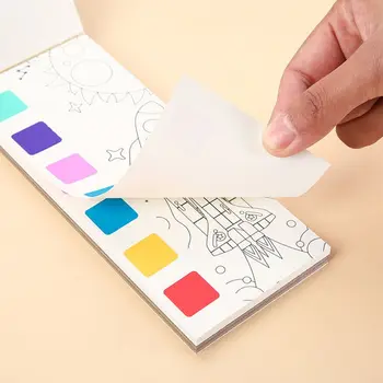 Prenosné Prázdne Doodle Knihy Nastaviť Jednoduché Maľovanky S Farbou A Štetcom Tvorivé Akvarelového Papiera Pre Deti Obrázok