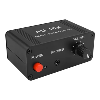 PPYY-AU-10X NE5532 Audio Signálu Predzosilňovač pre Slúchadlá Pre AMP Rada Zisk 20db odpoveď zrušenia RCA, 3.5 MM regulácia Hlasitosti Zvonenia DC 12V Obrázok