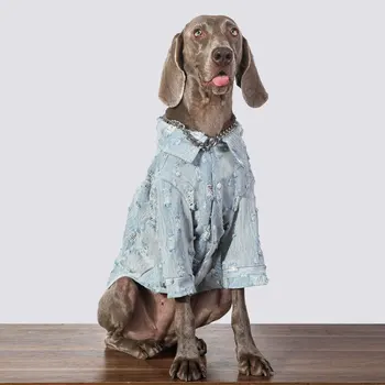 Veľké Psie Oblečenie na Jar a na Jeseň Psa Bunda Denim Psa Kabát Zlatý Retriever Labrador Doberman Psie Oblečenie Pes Príslušenstvo Obrázok