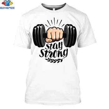 SONSPEE Posilňovni Činky Logo T-shirt 3D Muži Ženy Móda Inšpiratívne Tričko chudnutie Cvičenie Tričko Svalov Tričko Krátky Rukáv Obrázok