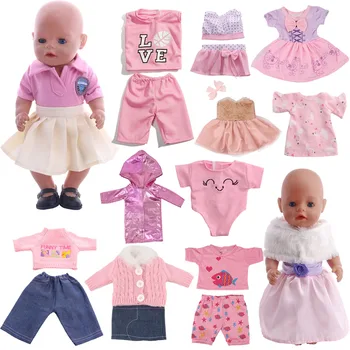 Roztomilé Bábiky Oblečenie Šaty Príslušenstvo Pre Narodené Dieťa 43 cm Položiek & 18-Palcové American Doll pre Dievča Hračky a Našej Generácie Darček Obrázok
