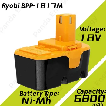 Verbeterde 18V 6800Mah Ni-Mh Vervangende Batterij Voor Ryobi 18V Batterij Een + Compatibel Splnené P100 P101 ABP1801 ABP1803 BPP1820 Obrázok