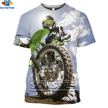 SONSPEE Dirt Bike Motokrosových Motocyklov T-shirt 3D Tlač Muži Ženy Šport Auto Móda Streetwear Muž Krátke Sleeve Tee Oblečenie Obrázok
