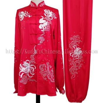 Čínske Wushu jednotné Kungfu oblečenie Taichi oblečenie Výšivky na odev, Prevedenie oblek pre muţi ţeny dospelých, deti, chlapec a dievča Obrázok