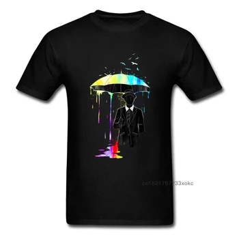 Cartoon Dáždnik 2018 Rainbow Drmolit Tee Košele Top Bavlna Krátky Rukáv T-shirt Pre Mužov Plus Veľkosť Custom Design Obrázok