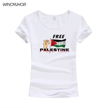 Zadarmo Palestíny Tričko Ženy Palestíny Vlajkou Krajiny, T-Shirt Dámy, Dievčatá, Zábavné Letné Topy Krátke Bavlnené Oblečenie Mujer Obrázok