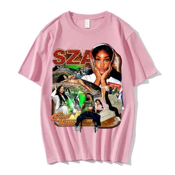 Bavlna SZA T-Shirts Dobré Dní Grafika Tričko Hip Hop Rapper 90. rokov Vintage Tees Pánske Dámske Letné Oblečenie Nadrozmerné Streetwears Obrázok